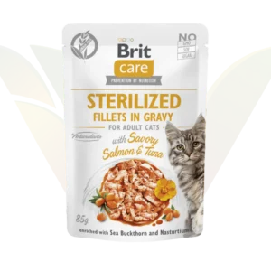 Brit Care Cat Pouch Sterilized Fillet in Gravy with Savory Salmon & Tuna
