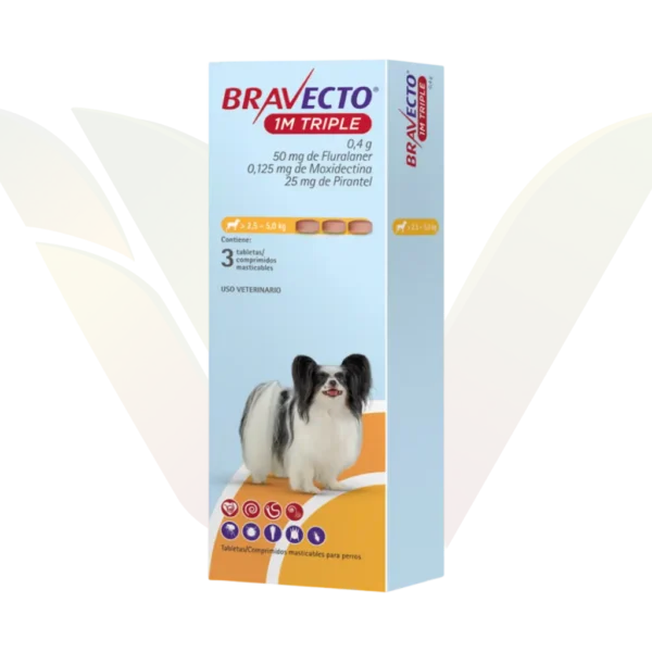 Bravecto 1M triple 2.5 a 5Kg