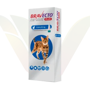 Bravecto Plus 2.8Kg a 6.25Kg Spot On Cats 250mg